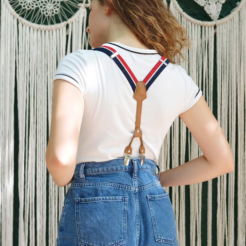 Action Ward Store Women's Suspenders - 1" Width - Y Back 4 Clip Skinny Ladies Suspenders - Image 3